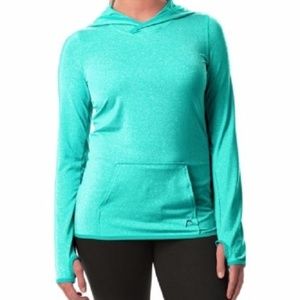 New HEAD Hoodie Pullover Heathered Green Slim Fit